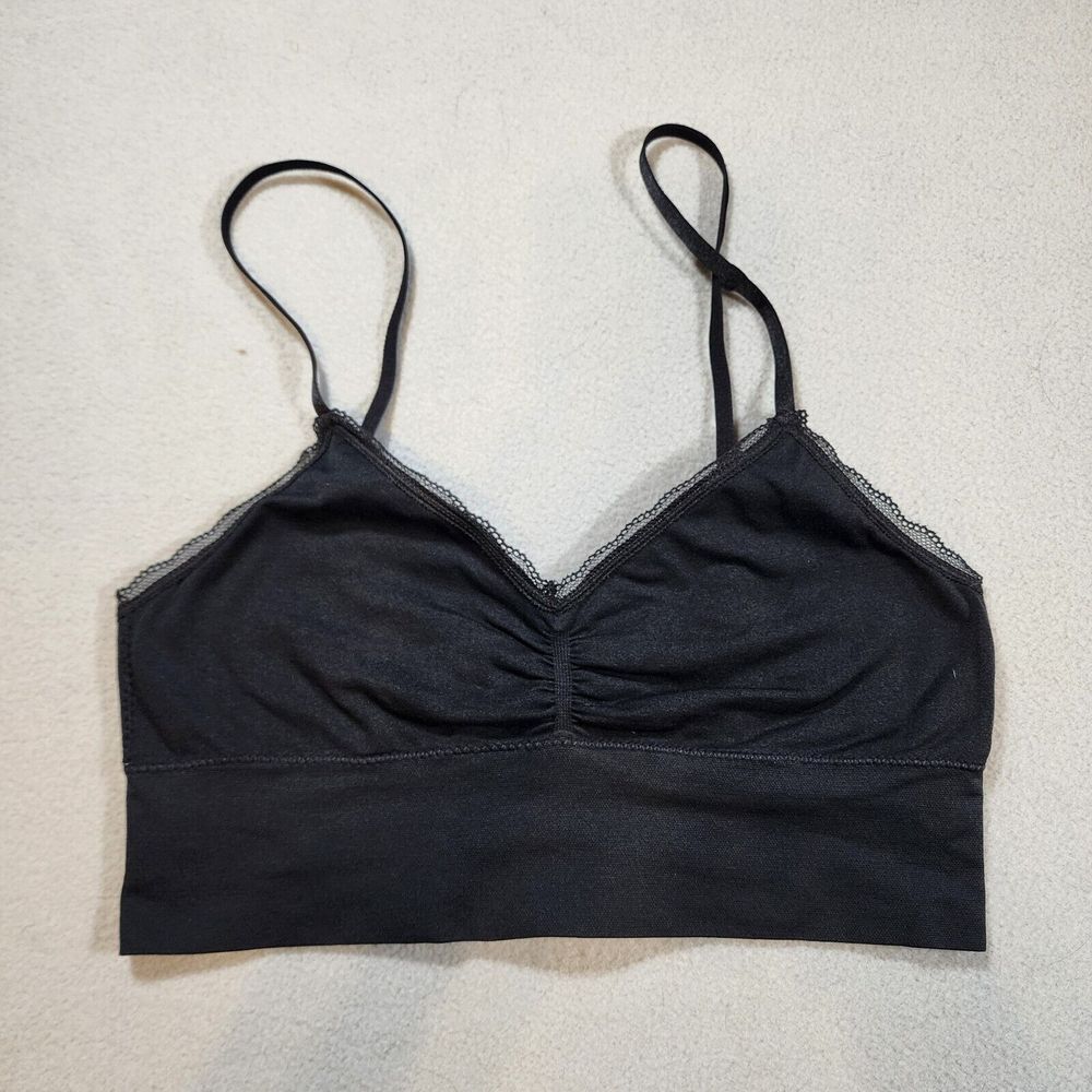Victoria's Secret Women Bra‎ Medium Black Bralette Adjustable Straps Pullover